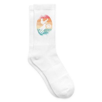 Dirt Bike Dirtbike Fingerabdruck Motocross - Tennissocken - Weiß - Rechts