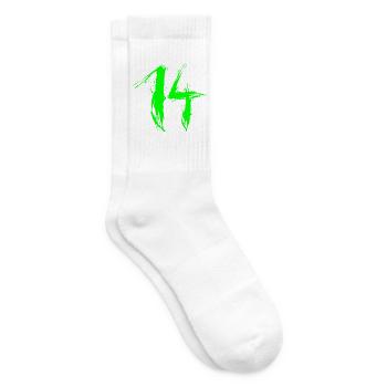zahl 14 grün 14.Geburtstag Lieblingszahl Vektor - Tennissocken - Weiß - Rechts