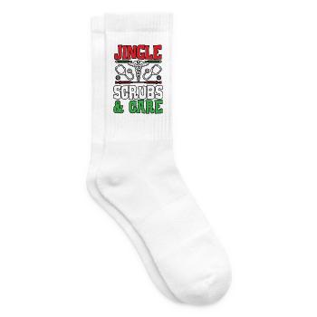 Jingle Scrubs & Care Krankenschwester Weihnachten - Tennissocken - Weiß - Rechts