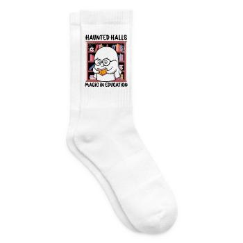 Haunted Halls Magie in der Bildung Lehrer Hallowee - Tennissocken - Weiß - Rechts