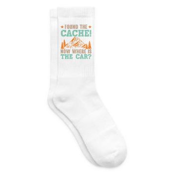 Den Cache gefunden! Wo ist jetzt das Auto? Geocach - Tennissocken - Weiß - Rechts