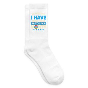An einem Tag habe ich so viele Ideen wie du in ein - Tennissocken - Weiß - Rechts