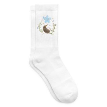 Süßer Baby Igel - Tennissocken - Weiß - Rechts