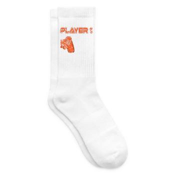 Partnerlook Pärchen Paar Partner Player 1 - Tennissocken - Weiß - Rechts