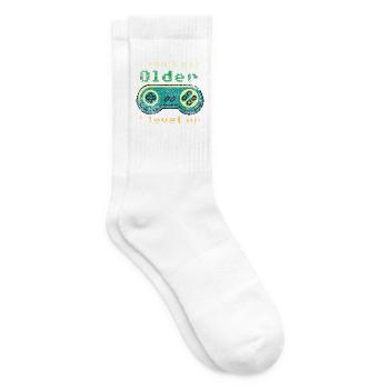 Gamer Birthday Gaming Zocker Zocken Geburtstagsges - Tennissocken - Weiß - Rechts