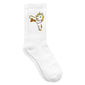 Einhorn Posaune - Tennissocken - Weiß - Rechts