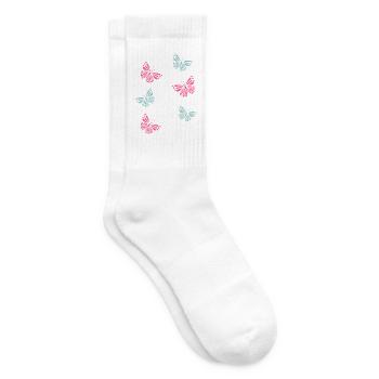 Butterflies Schmetterlinge - Tennissocken - Weiß - Rechts