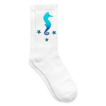 Seepferdchen blau Schwimmen lernen - Tennissocken - Weiß - Rechts