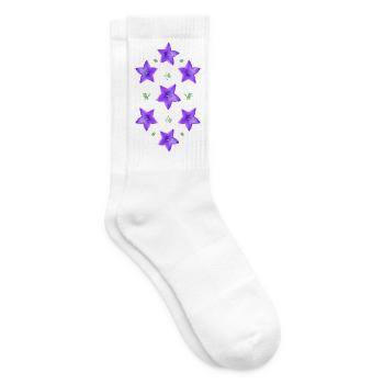 lila Blume - Glockenblume - Tennissocken - Weiß - Rechts
