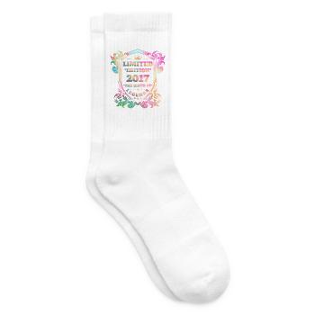 2017 Geburtstag Jahrgang Vintage Regenbogenfarben - Tennissocken - Weiß - Rechts