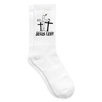 Jesus lebt - Kreuz Auferstehung Hoffnung Glaube - Tennissocken - Weiß - Rechts