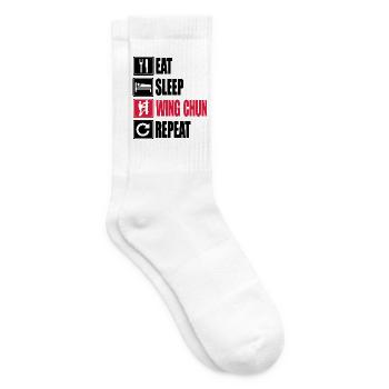 Eat-Sleep-WingChun-Repeat - Tennissocken - Weiß - Rechts