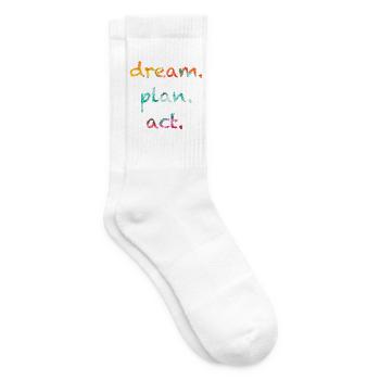 Traum Planen Handeln – Aquarell - Tennissocken - Weiß - Rechts