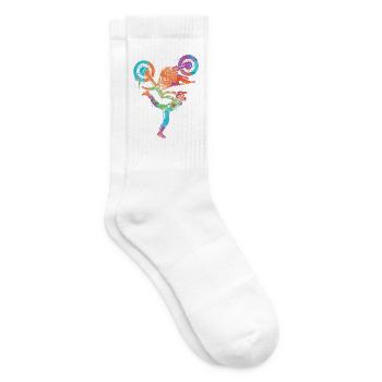 Dirt Biker Motorrad Jungen Motocross Kinder - Tennissocken - Weiß - Rechts