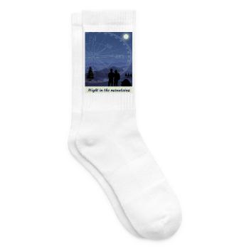 Nacht in den Bergen - Tennissocken - Weiß - Rechts