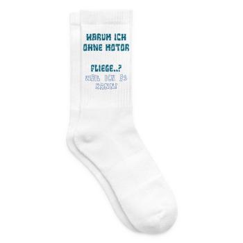 warum ich ohne motor fliege - Tennissocken - Weiß - Rechts