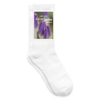 Zeit im Garten Gartensaison Gartenzeit Gärtnern - Tennissocken - Weiß - Rechts