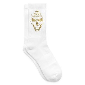 Oktober 2001 Totenkopf Gold - Tennissocken - Weiß - Rechts