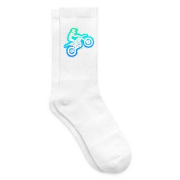 Dirt Biker Dirtbike Herren Kinder Motorcross - Tennissocken - Weiß - Rechts