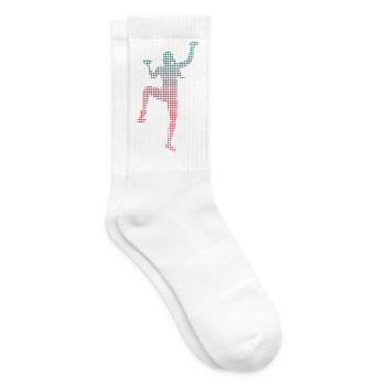 Bouldern Kletterer verpixelt Mädchen Klettern - Tennissocken - Weiß - Rechts