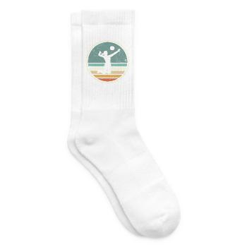 Volleyball Spielerin Retro Mädchen Volleyballerin - Tennissocken - Weiß - Rechts