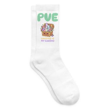 Cozy Gamer PvE Schatztruhe Looting Design - Tennissocken - Weiß - Rechts