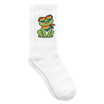 Regenbogenfroschherz-Sonnenbrille - Tennissocken - Weiß - Rechts