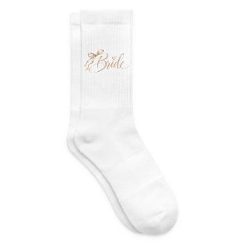 Bride : Roségold mit Schleife - Tennissocken - Weiß - Rechts