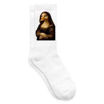 Mona Lisa als Ente - Tennissocken - Weiß - Rechts
