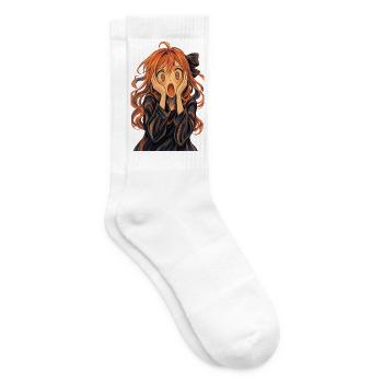 Der Schrei im Anime-Stil - Tennissocken - Weiß - Rechts