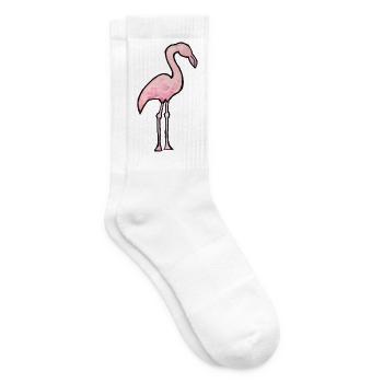 Aquarell Flamingo Pink Silhouette - Tennissocken - Weiß - Rechts