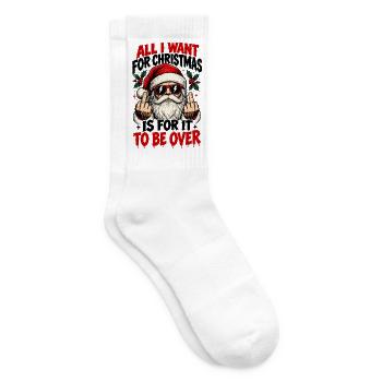 Rebellischer Weihnachtsmann mit Sonnenbrille - Tennissocken - Weiß - Rechts