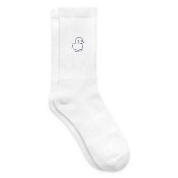 Ente Outline bestickt - Tennissocken - Weiß - Rechts