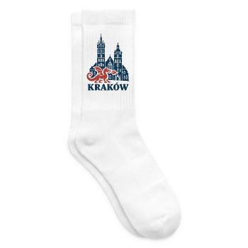 Krakauer Wawel-Drache und St.-Marien-Kirche - Tennissocken - Weiß - Rechts