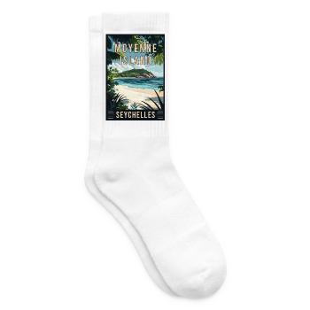 Erleben Sie die Gelassenheit der Moyenne-Insel, Seychellen, - Tennissocken - Weiß - Rechts