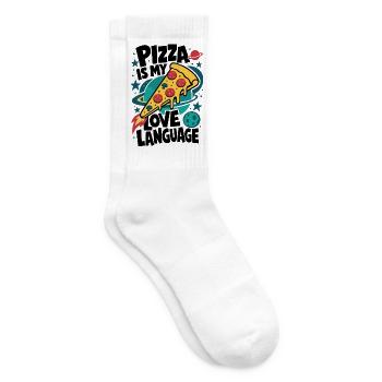 Pizza Is My Love Language – Pizzarakete - Tennissocken - Weiß - Rechts