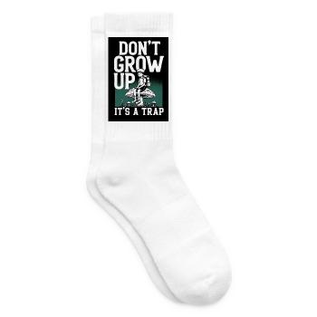 Werde nicht Erwachsen – Es ist eine Falle - Tennissocken - Weiß - Rechts