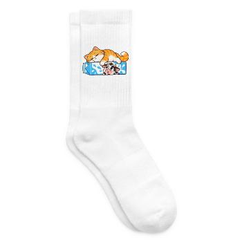 Katze und Kuh - Tennissocken - Weiß - Rechts