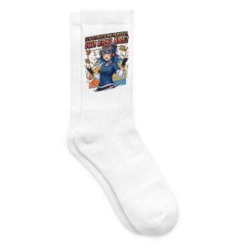 Ich_streite_mich_nicht-_ich_erklaere_-_Anime - Tennissocken - Weiß - Rechts