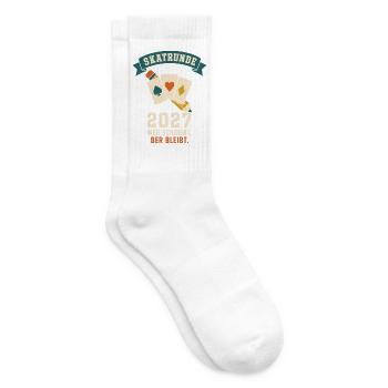 Skatrunde 2027 wer schreibt der bleibt – Skat - Tennissocken - Weiß - Rechts