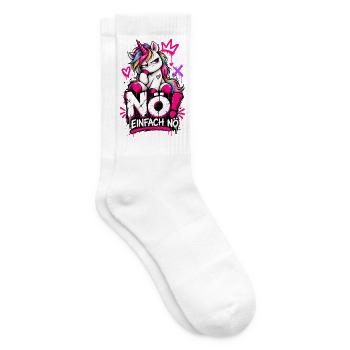 NO! Einhorn Graffiti Punk - Tennissocken - Weiß - Rechts