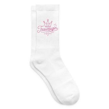 Trauzeugin Krone Hochzeit Braut - Tennissocken - Weiß - Rechts