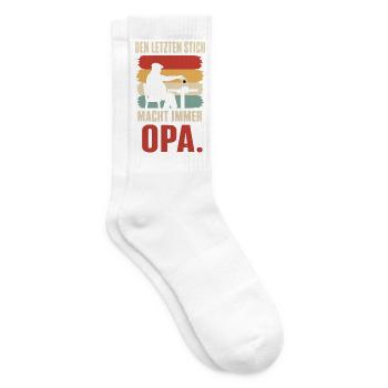 Den letzten Stich macht immer Opa – Skat Doko - Tennissocken - Weiß - Rechts