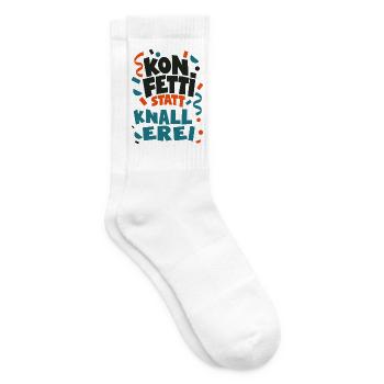 Konfetti statt Knallerei Silvester ohne Böller - Tennissocken - Weiß - Rechts