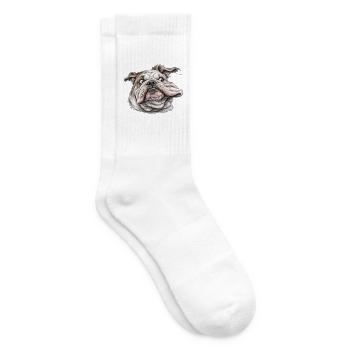 Unzerzauster Englischer Bulldogge – Lustiger Hund - Tennissocken - Weiß - Rechts