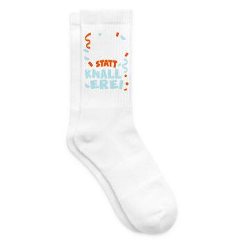 Konfetti statt Knallerei Silvester Outfit Party - Tennissocken - Weiß - Rechts