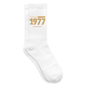 Vintage 1977 Jahrgang 50. Geburtstag lustig Retro - Tennissocken - Weiß - Rechts
