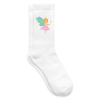Kleine Comic Fee Flügel Rosa Zauberstab T-Shirt - Tennissocken - Weiß - Rechts