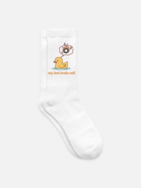 Meine letzte Gehirnzelle lustige Quietscheente - Tennissocken - Weiß