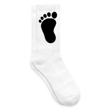 Babyfuß schwarz Geschenk zur Geburt Taufe - Tennissocken - Weiß - Rechts